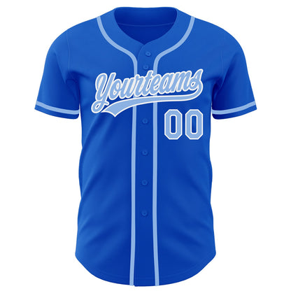 Custom Thunder Blue Light Blue-White Authentic Baseball Jersey - Sky-Custom