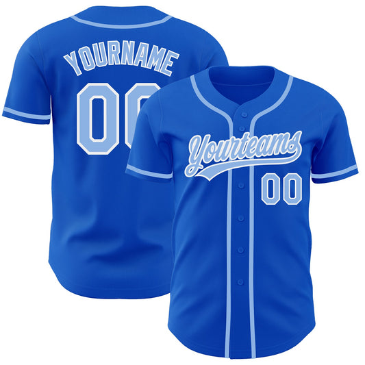 Custom Thunder Blue Light Blue-White Authentic Baseball Jersey - Sky-Custom