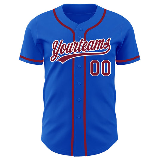 Custom Thunder Blue Crimson-White Authentic Baseball Jersey - Sky-Custom
