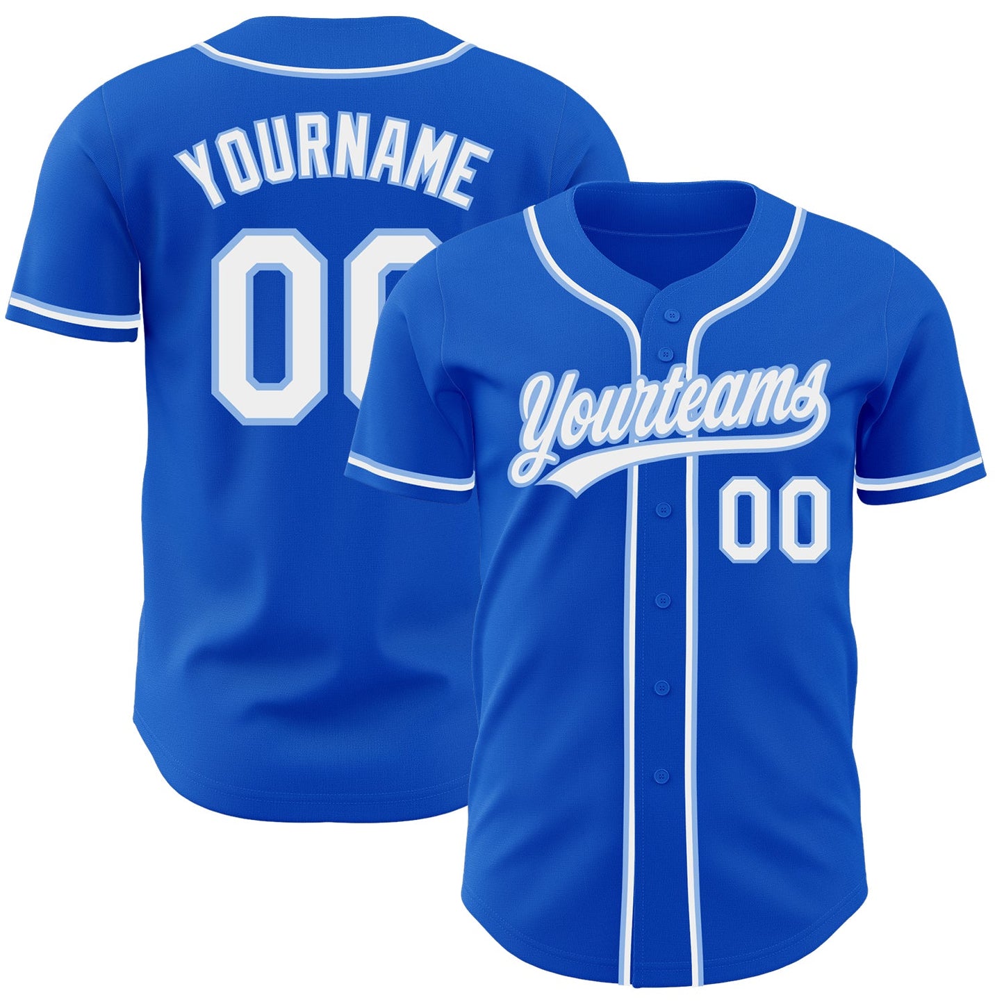 Custom Thunder Blue White-Light Blue Authentic Baseball Jersey - Sky-Custom