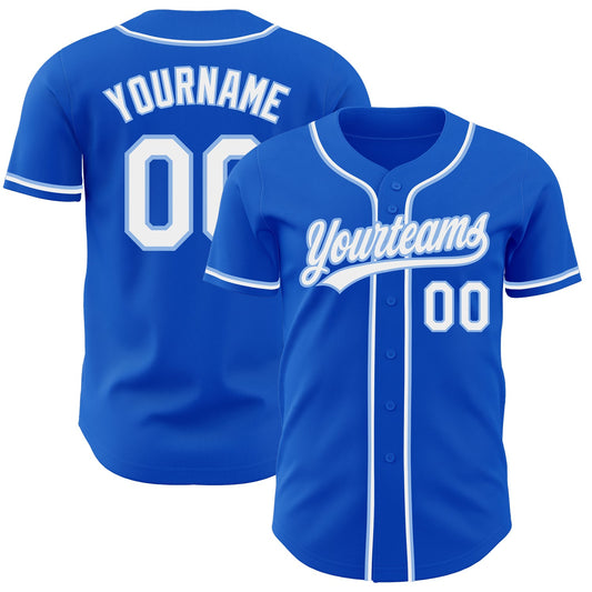 Custom Thunder Blue White-Light Blue Authentic Baseball Jersey - Sky-Custom