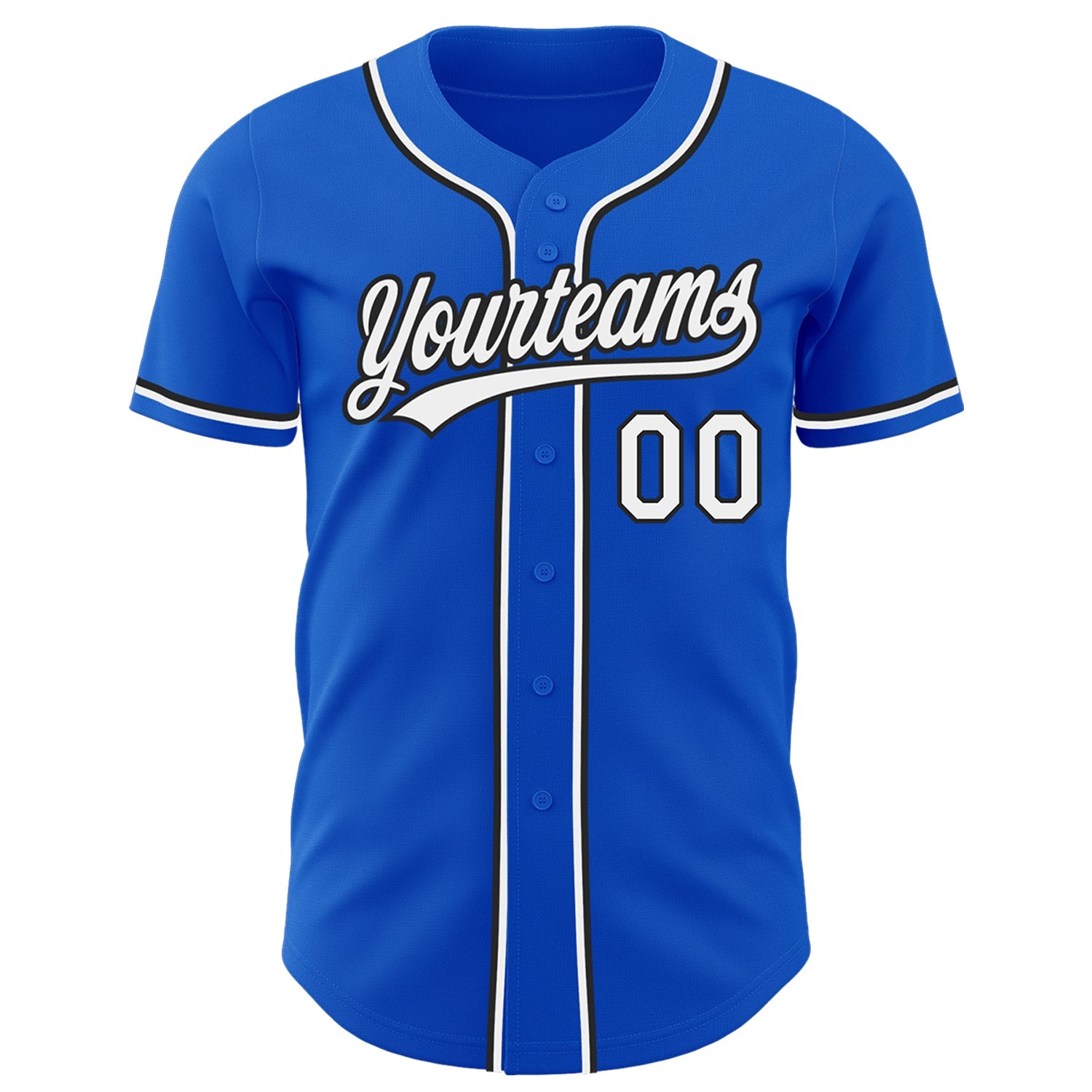 Custom Thunder Blue White-Black Authentic Baseball Jersey - Sky-Custom