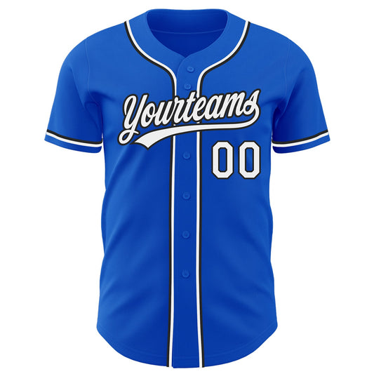 Custom Thunder Blue White-Black Authentic Baseball Jersey - Sky-Custom