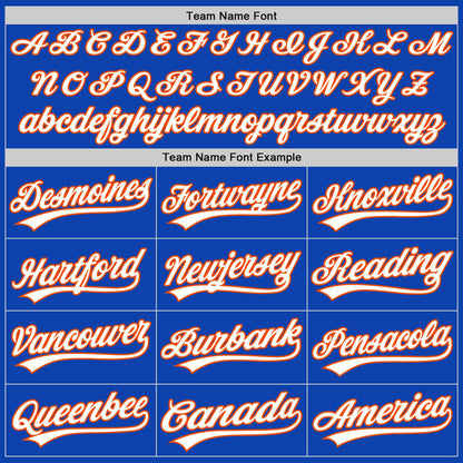 Custom Thunder Blue White-Orange Authentic Baseball Jersey - Sky-Custom