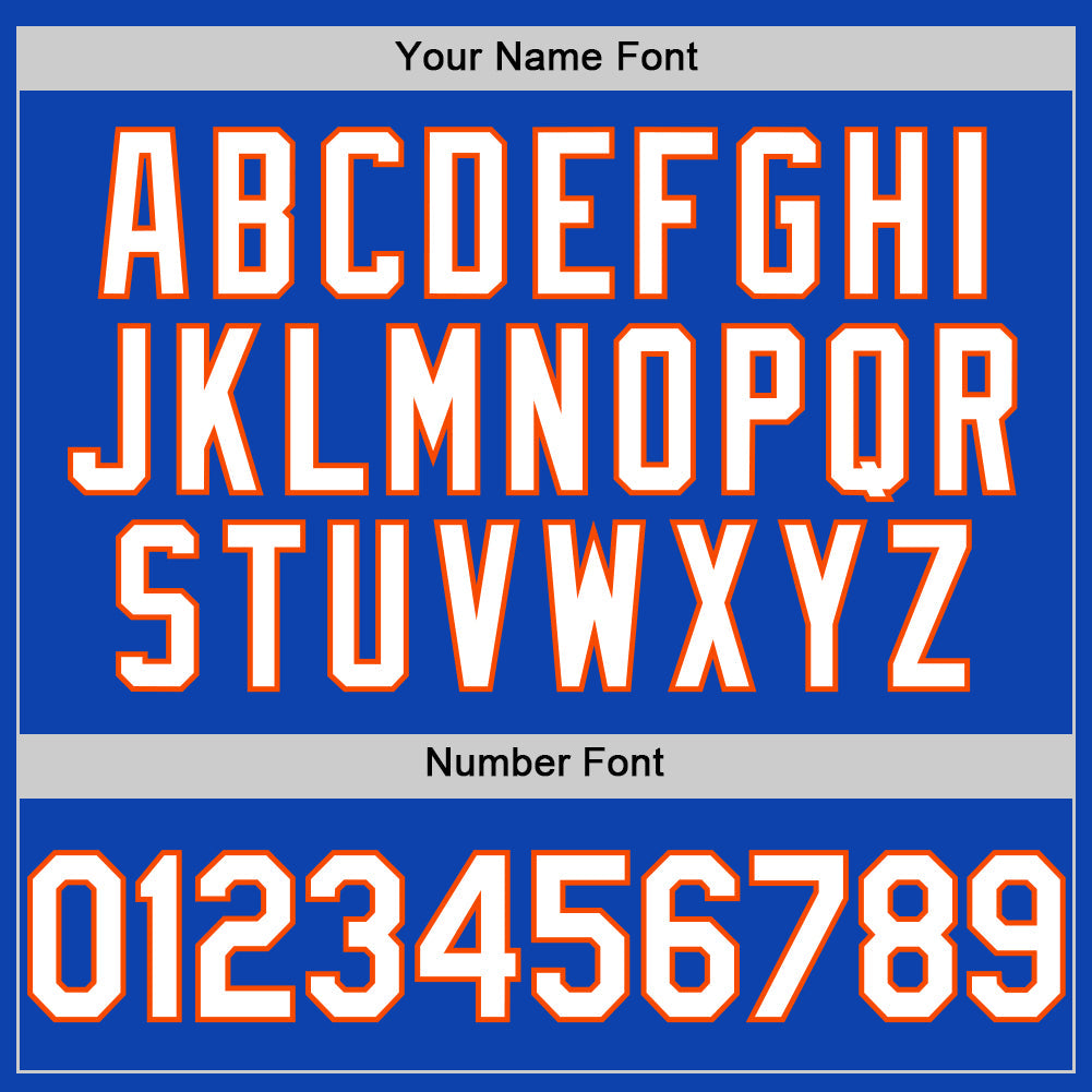 Custom Thunder Blue White-Orange Authentic Baseball Jersey - Sky-Custom