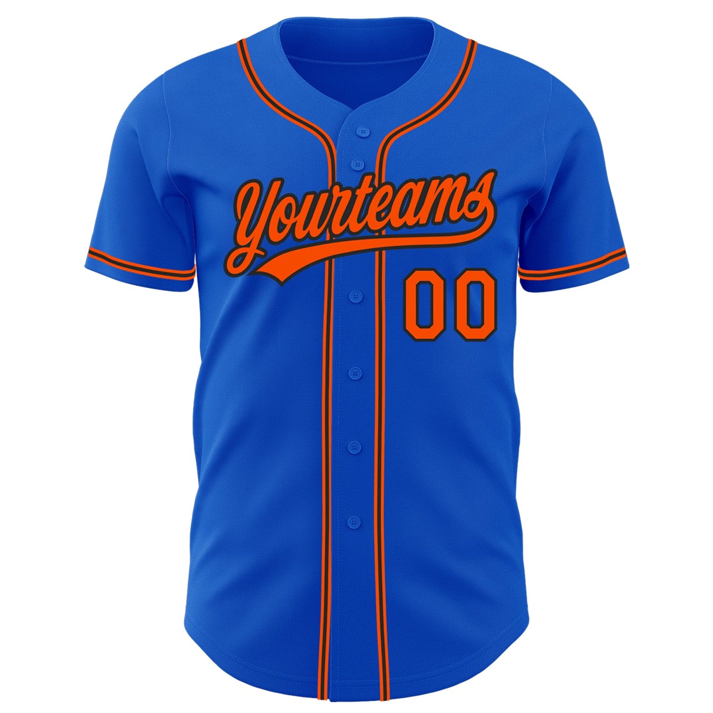 Custom Thunder Blue Orange-Black Authentic Baseball Jersey - Sky-Custom