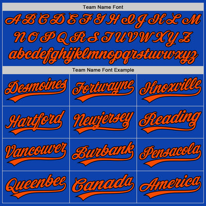 Custom Thunder Blue Orange-Black Authentic Baseball Jersey - Sky-Custom