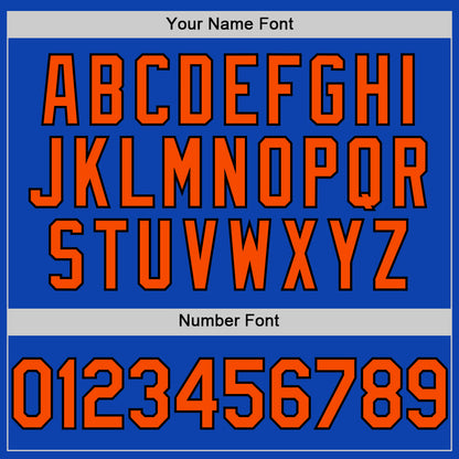 Custom Thunder Blue Orange-Black Authentic Baseball Jersey - Sky-Custom