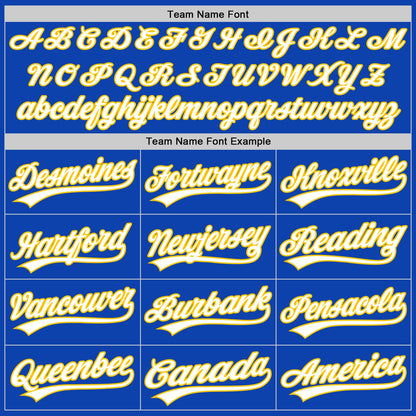 Custom Thunder Blue White-Yellow Authentic Baseball Jersey - Sky-Custom