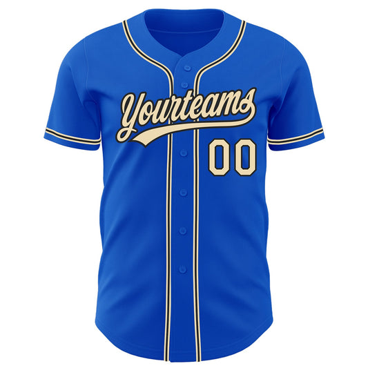 Custom Thunder Blue City Cream-Black Authentic Baseball Jersey - Sky-Custom