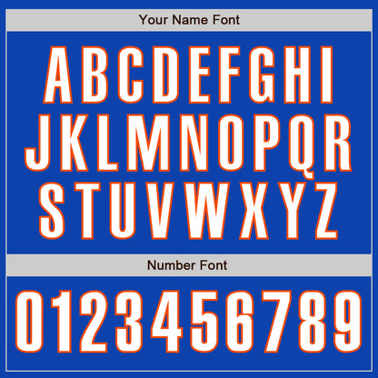 Custom Thunder Blue White-Orange Authentic Baseball Jersey - Sky-Custom