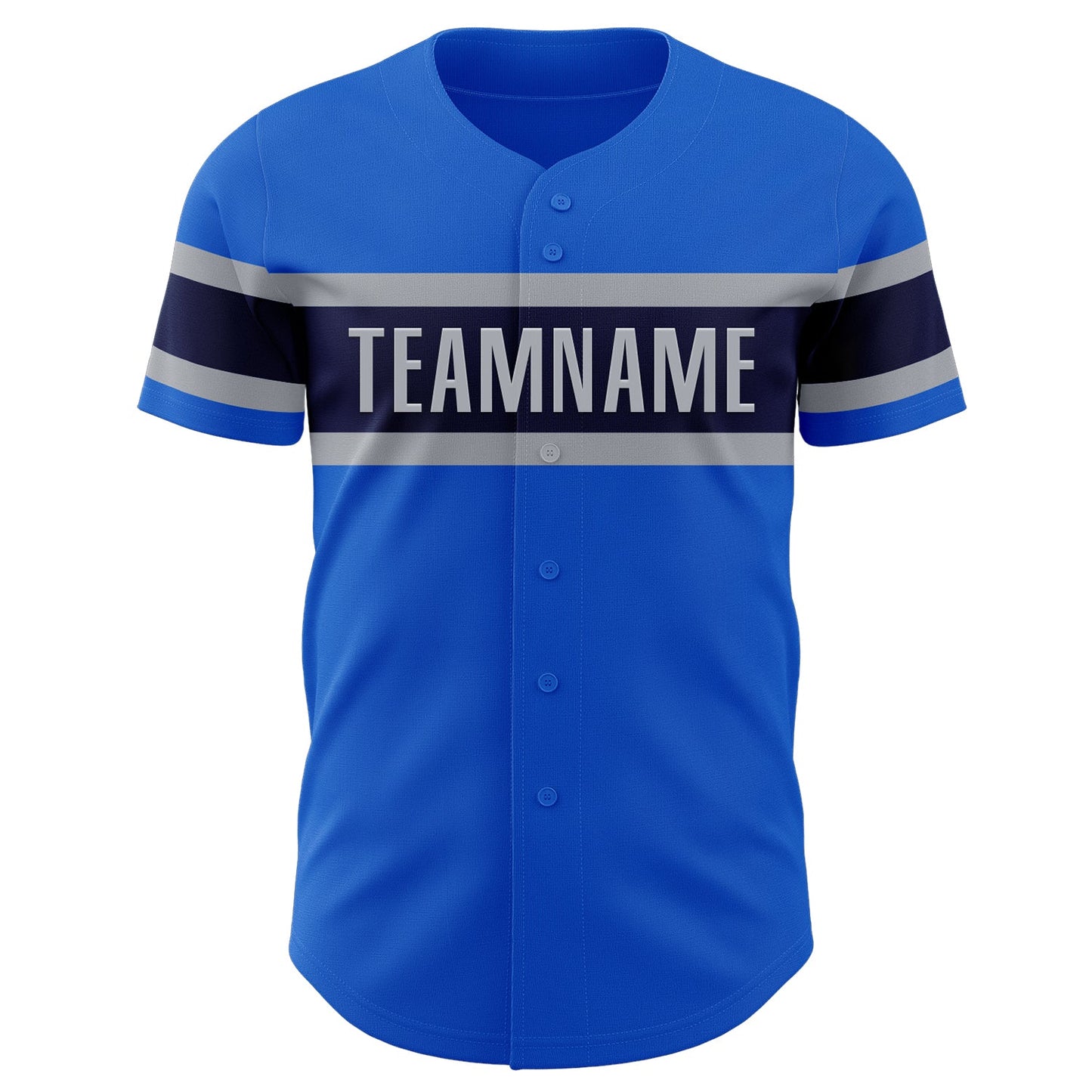 Custom Thunder Blue Navy-Gray Authentic Baseball Jersey - Sky-Custom