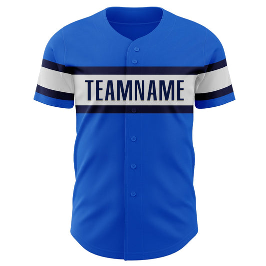 Custom Thunder Blue Navy-White Authentic Baseball Jersey - Sky-Custom