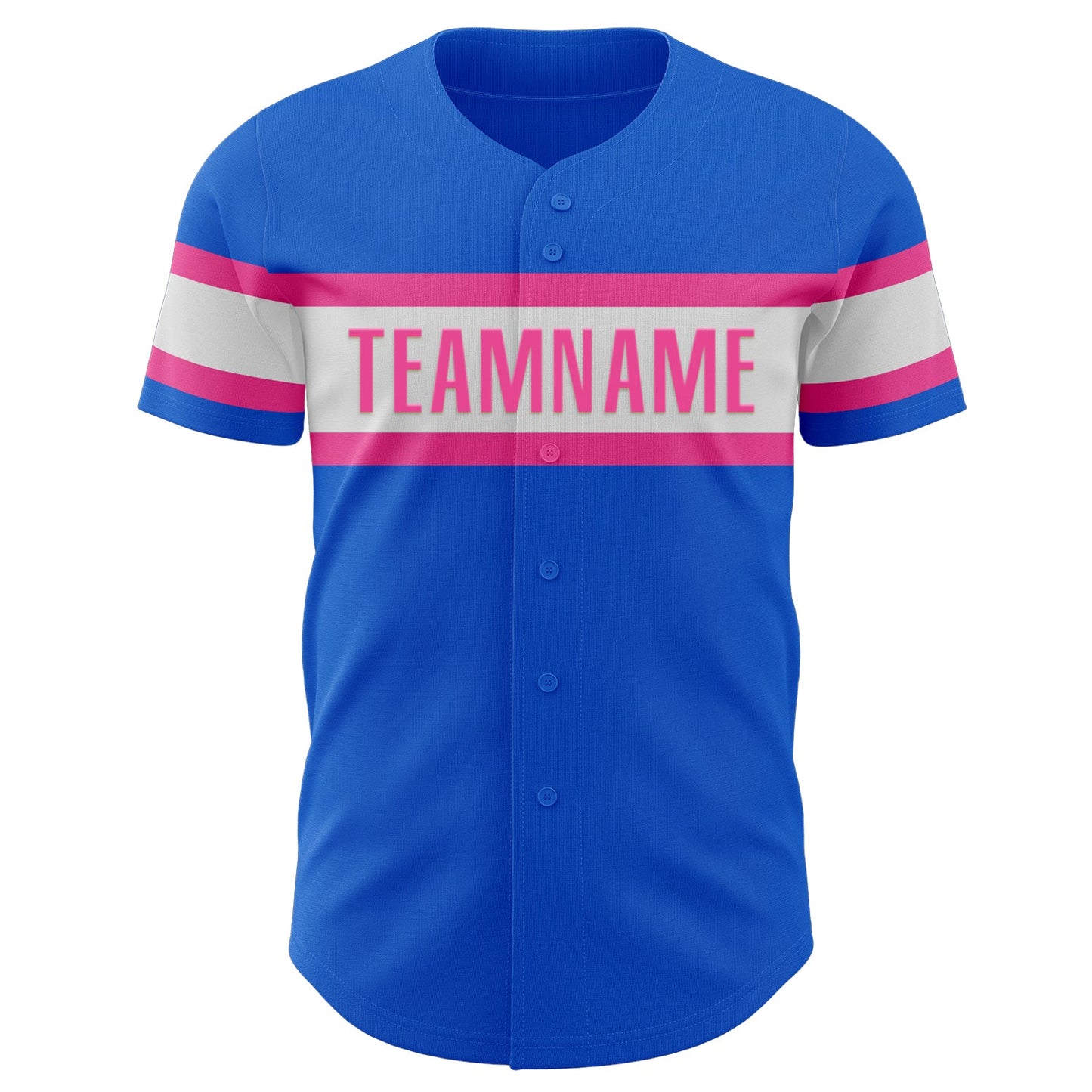 Custom Thunder Blue White-Pink Authentic Baseball Jersey - Sky-Custom