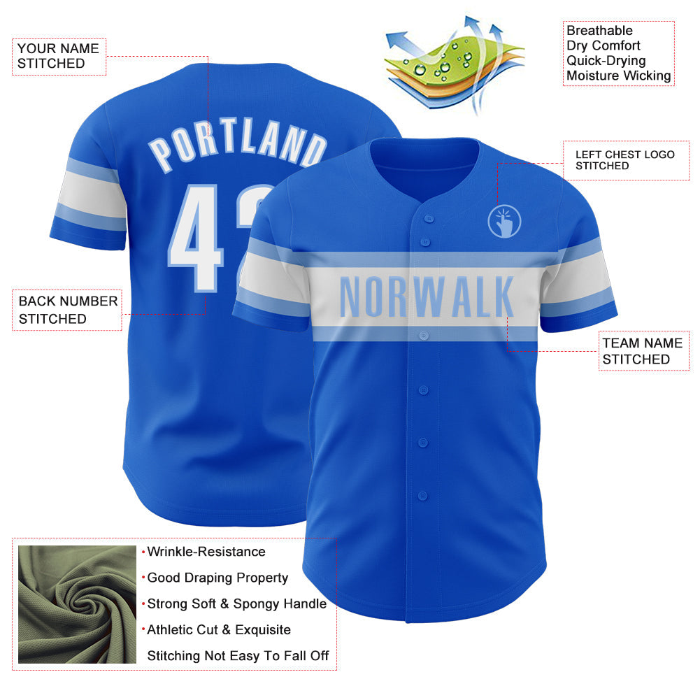 Custom Thunder Blue White-Light Blue Authentic Baseball Jersey - Sky-Custom
