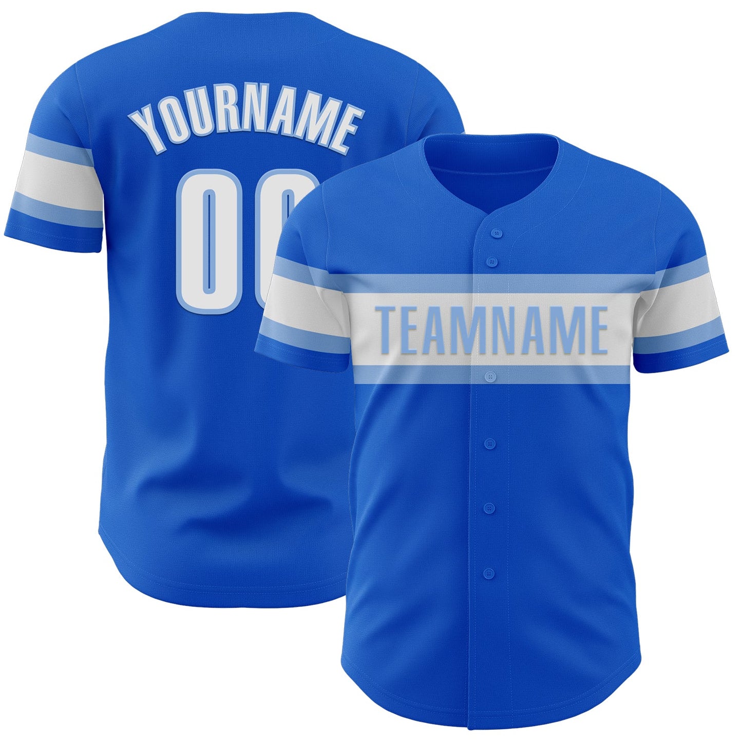 Custom Thunder Blue White-Light Blue Authentic Baseball Jersey - Sky-Custom