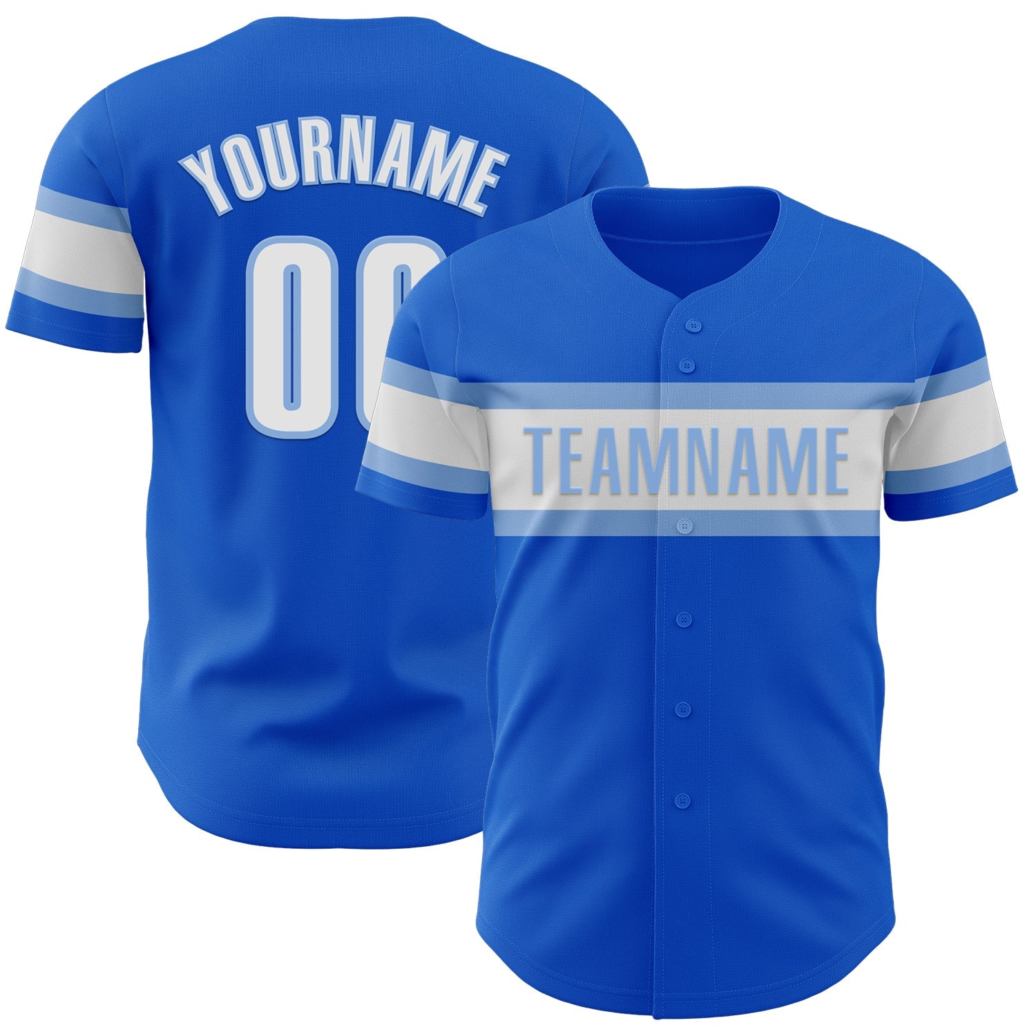 Custom Thunder Blue White-Light Blue Authentic Baseball Jersey - Sky-Custom