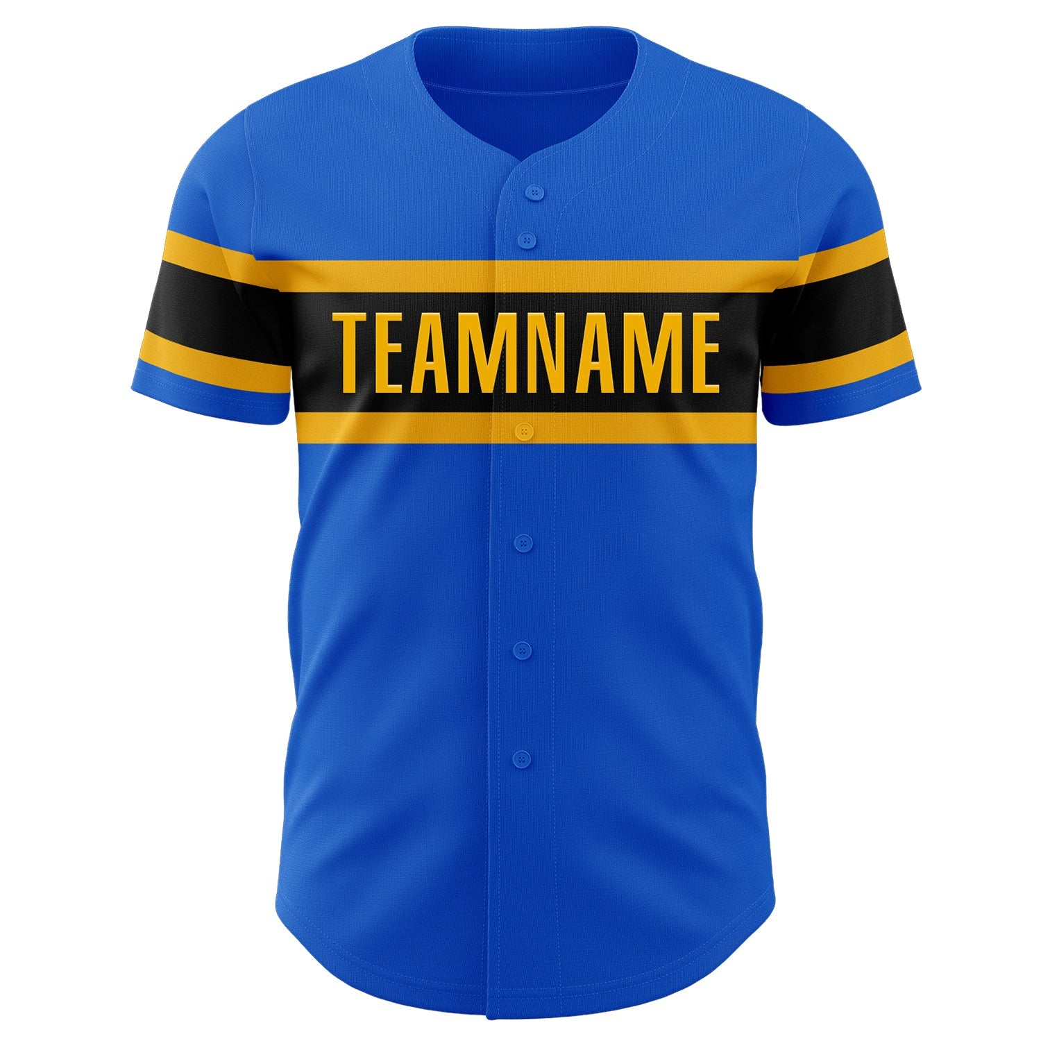Custom Thunder Blue Gold-Black Authentic Baseball Jersey - Sky-Custom