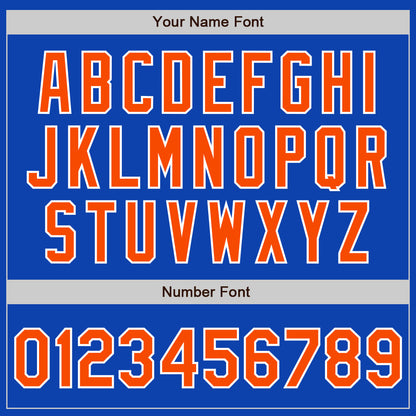 Custom Thunder Blue Orange-White Authentic Baseball Jersey - Sky-Custom