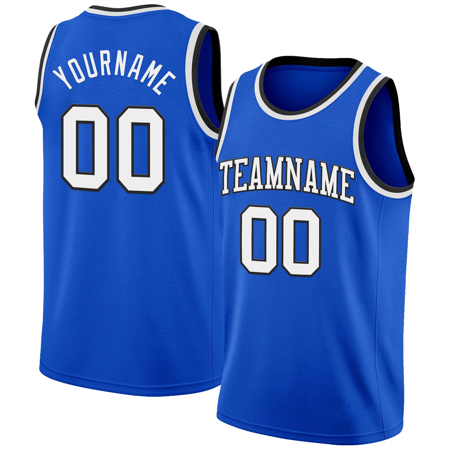 Custom Thunder Blue White-Black Authentic Basketball Jersey - Sky-Custom