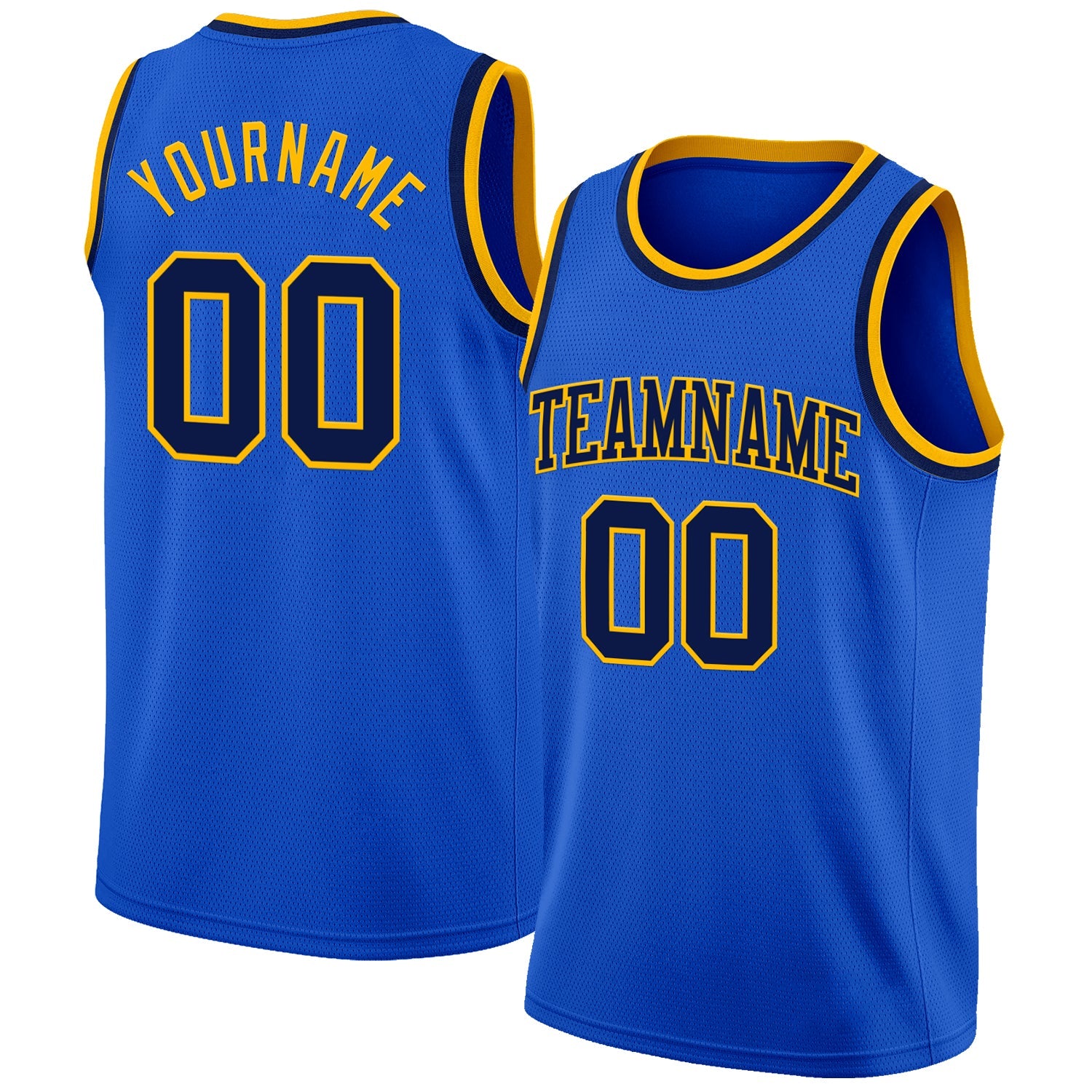 Custom Thunder Blue Navy-Gold Authentic Basketball Jersey - Sky-Custom