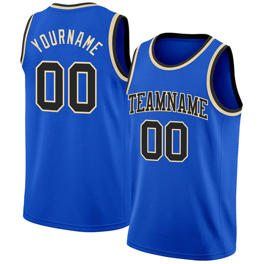 Custom Thunder Blue Black-Cream Authentic Basketball Jersey - Sky-Custom