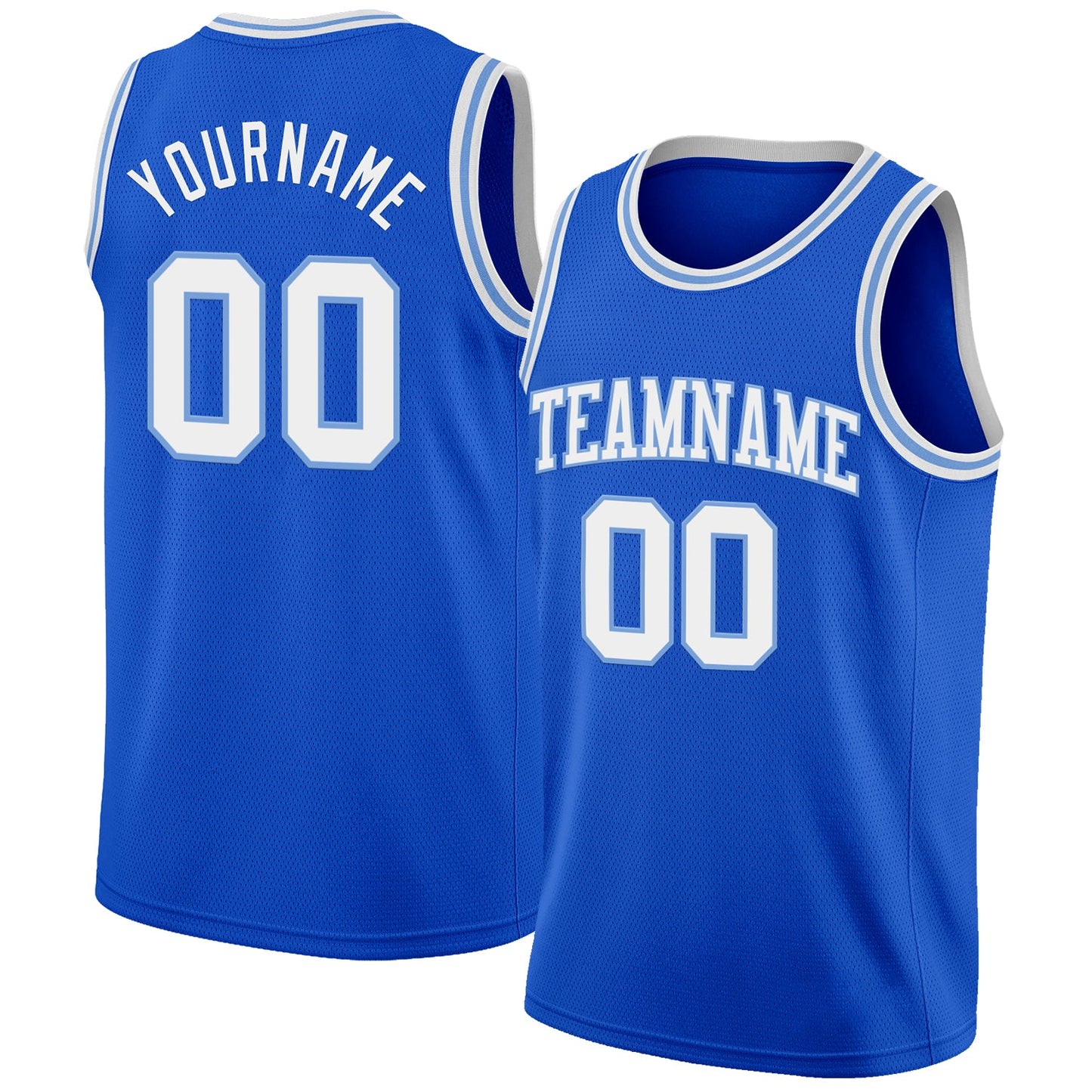 Custom Thunder Blue White-Light Blue Authentic Basketball Jersey - Sky-Custom
