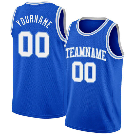 Custom Thunder Blue White-Light Blue Authentic Basketball Jersey - Sky-Custom