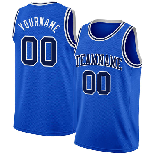 Custom Thunder Blue Navy-White Authentic Basketball Jersey - Sky-Custom