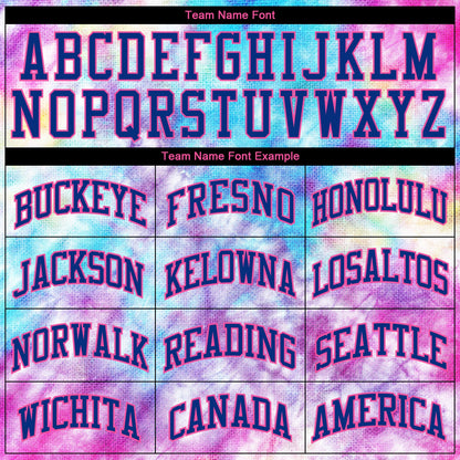 Custom Tie Dye Royal-Pink 3D Authentic Baseball Jersey - Sky-Custom