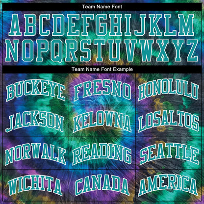Custom Tie Dye Teal-White 3D Authentic Baseball Jersey - Sky-Custom