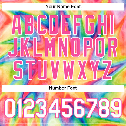 Custom Tie Dye White-Pink 3D Watercolor Rainbow Authentic Baseball Jersey - Sky-Custom