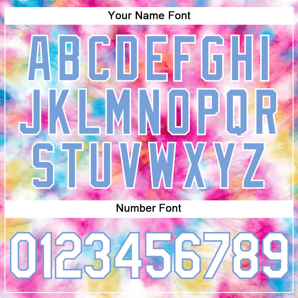 Custom Tie Dye White-Light Blue 3D Colorful Watercolor Authentic Baseball Jersey - Sky-Custom