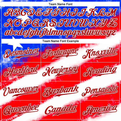 Custom Tie Dye White-Royal 3D American Flag Authentic Baseball Jersey - Sky-Custom