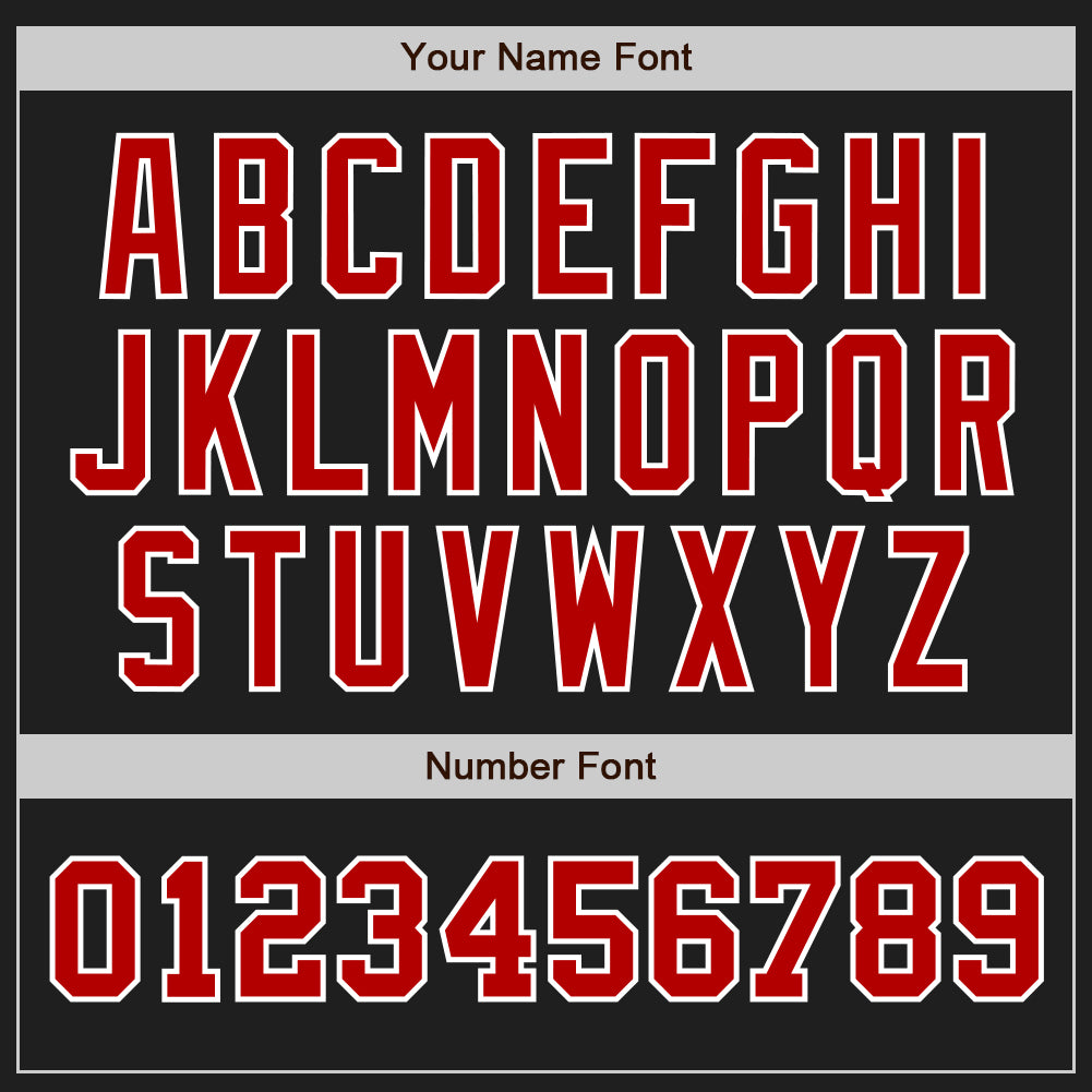 Custom Black Red-White Authentic Two Tone Baseball Jersey - Sky-Custom