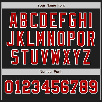 Custom Black Red-White Authentic Two Tone Baseball Jersey - Sky-Custom