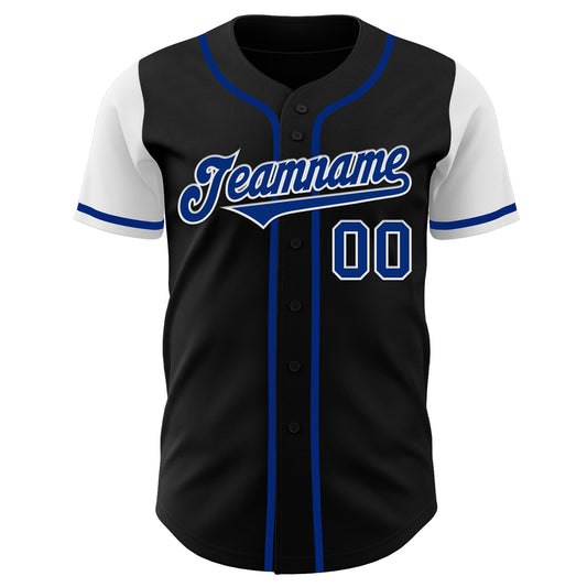 Custom Black Royal-White Authentic Two Tone Baseball Jersey - Sky-Custom