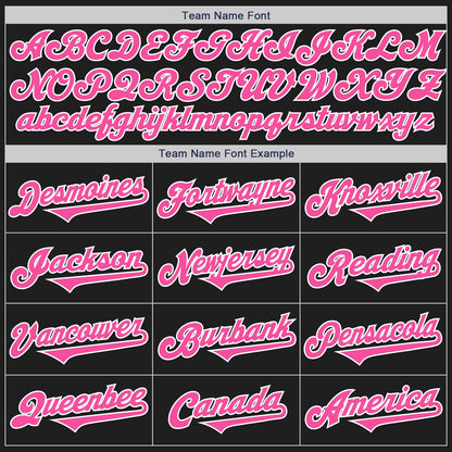 Custom Black Pink-White Authentic Two Tone Baseball Jersey - Sky-Custom