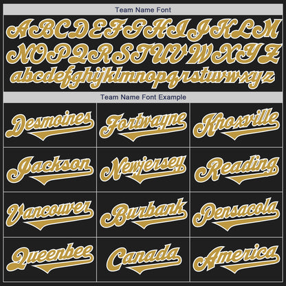 Custom Black Old Gold-White Authentic Two Tone Baseball Jersey - Sky-Custom
