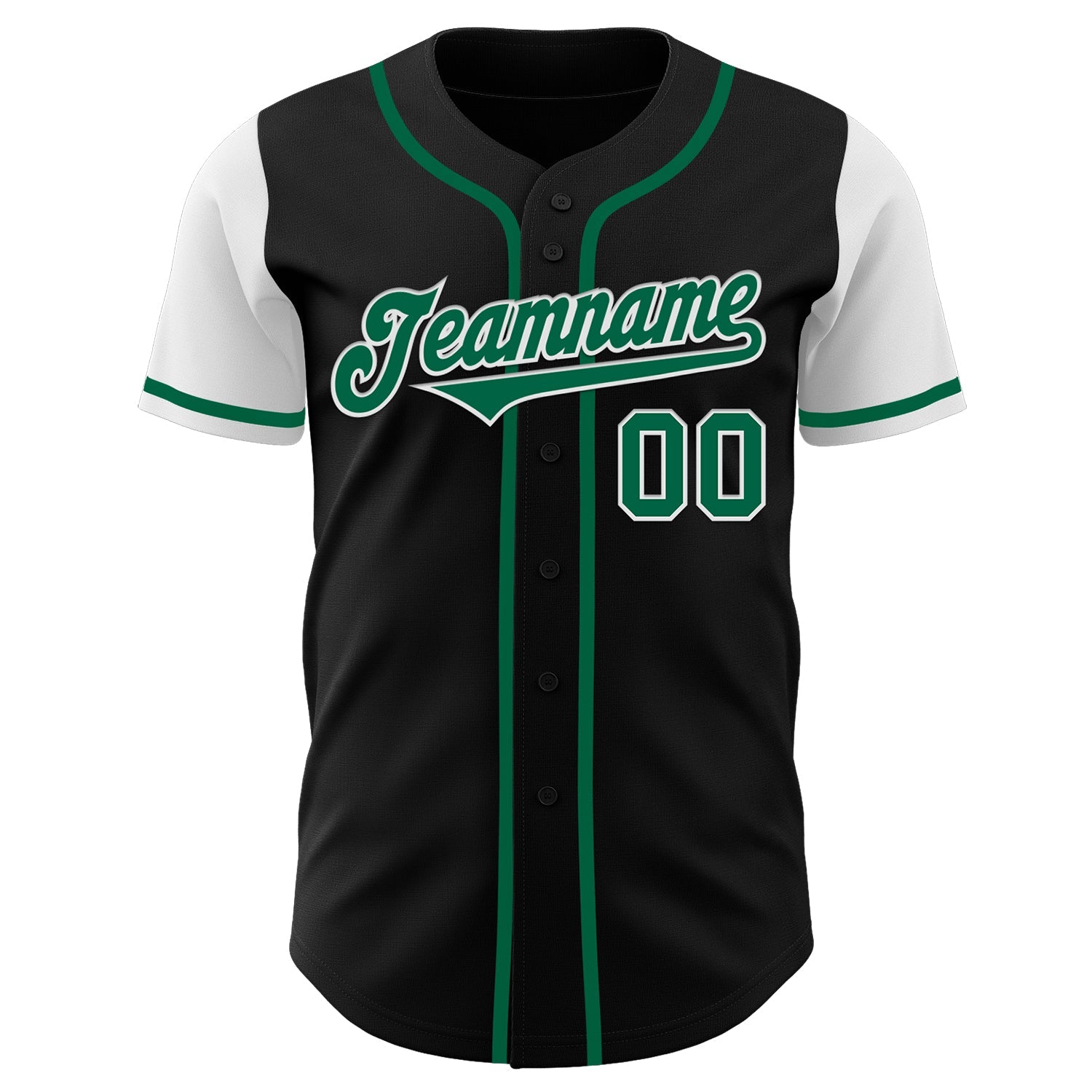 Custom Black Kelly Green-White Authentic Two Tone Baseball Jersey - Sky-Custom