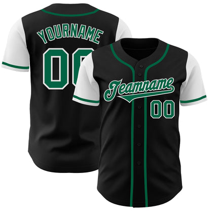 Custom Black Kelly Green-White Authentic Two Tone Baseball Jersey - Sky-Custom