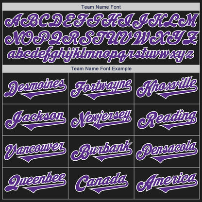 Custom Black Purple-White Authentic Two Tone Baseball Jersey - Sky-Custom