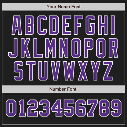 Custom Black Purple-White Authentic Two Tone Baseball Jersey - Sky-Custom