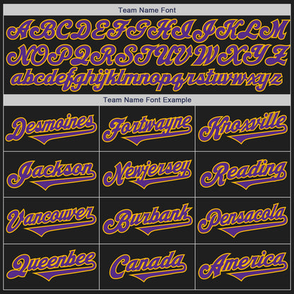 Custom Black Purple-Gold Authentic Two Tone Baseball Jersey - Sky-Custom