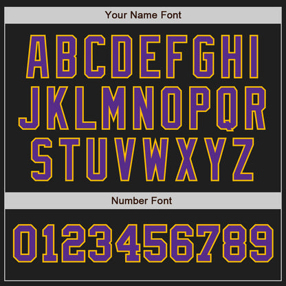 Custom Black Purple-Gold Authentic Two Tone Baseball Jersey - Sky-Custom