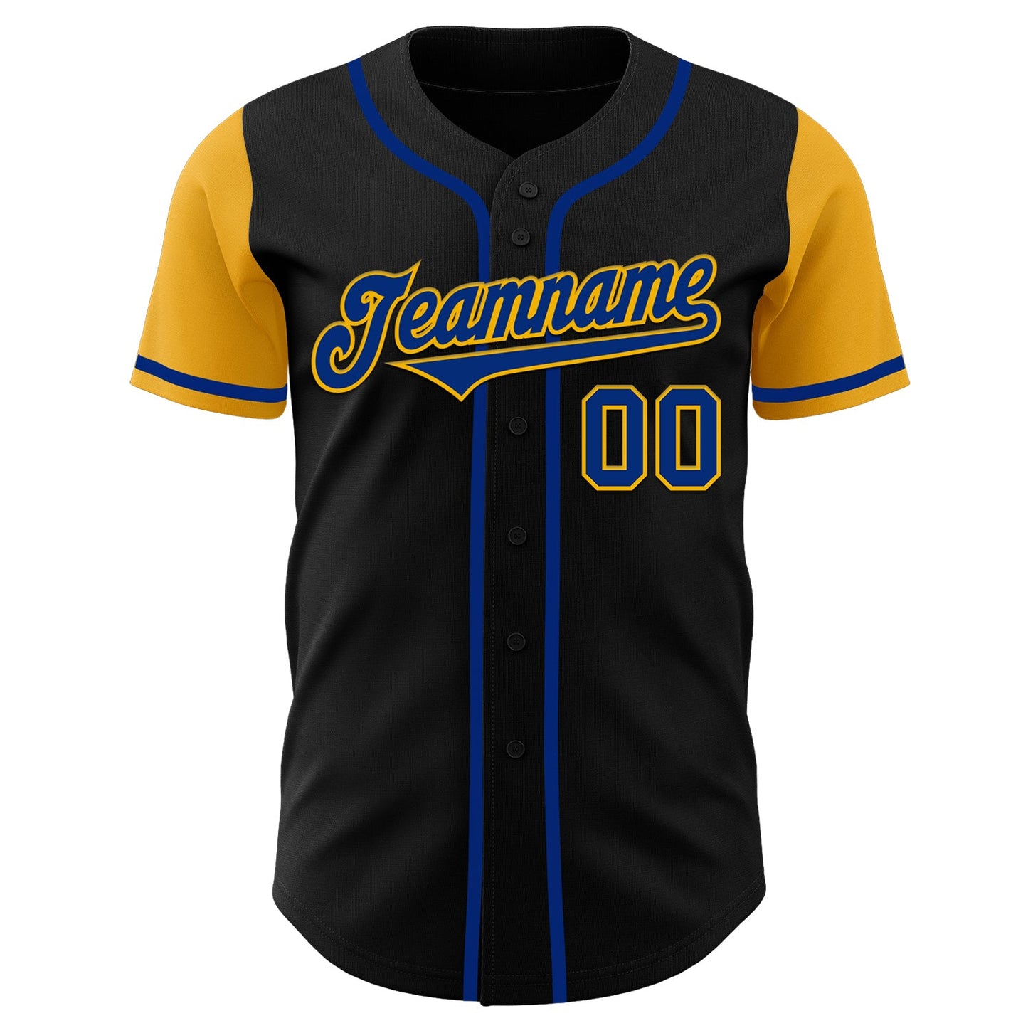 Custom Black Royal-Gold Authentic Two Tone Baseball Jersey - Sky-Custom
