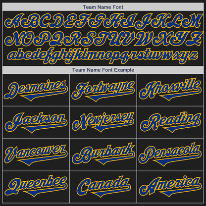 Custom Black Royal-Gold Authentic Two Tone Baseball Jersey - Sky-Custom