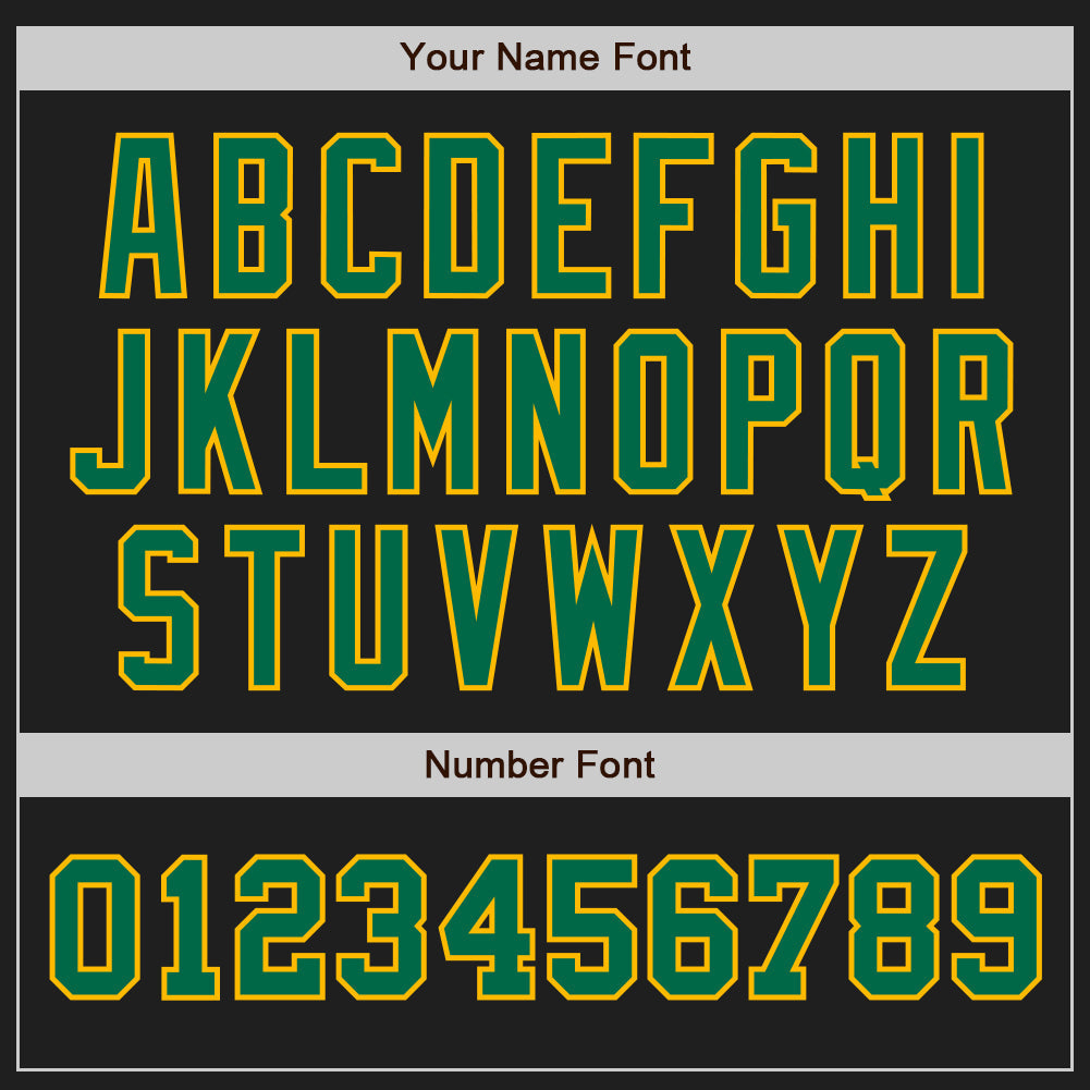 Custom Black Kelly Green-Gold Authentic Two Tone Baseball Jersey - Sky-Custom