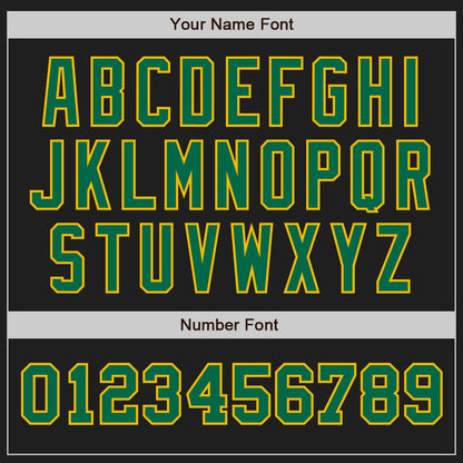 Custom Black Kelly Green-Gold Authentic Two Tone Baseball Jersey - Sky-Custom