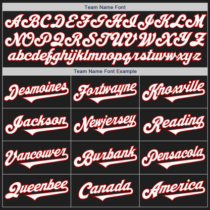 Custom Black White-Red Authentic Two Tone Baseball Jersey - Sky-Custom
